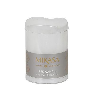 Mikasa White LED Wax Pillar Candle