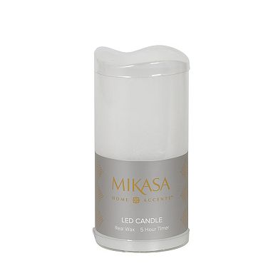 Mikasa White LED Wax Pillar Candle