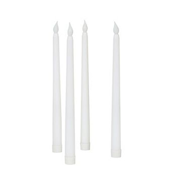 Mikasa White LED Plastic Tapered Candle 4 pc Set