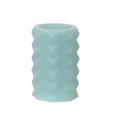 Mikasa Blue Embossed LED Wax Textured Pillar Candle