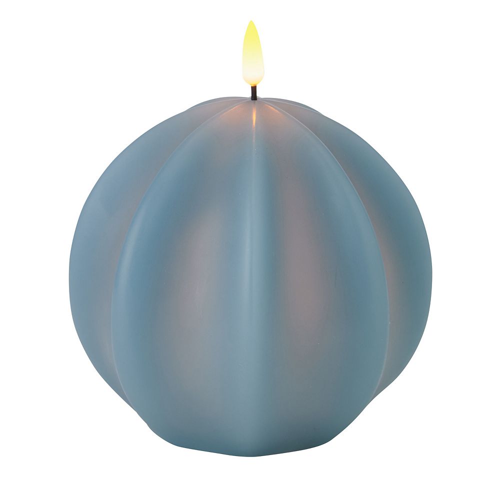 Mikasa Blue Orb Teardrop Wick LED Wax Figure Table Décor