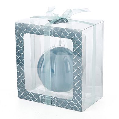 Mikasa Blue Orb Teardrop Wick LED Wax Figure Table Décor