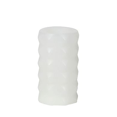 Mikasa White Embossed LED Wax Pillar Candle