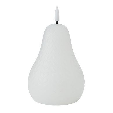 Mikasa White Pear Teardrop Wick LED Wax Figure Table Décor