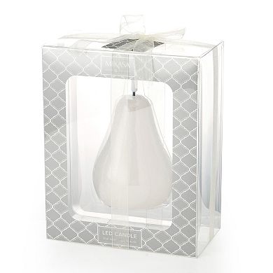 Mikasa White Pear Teardrop Wick LED Wax Figure Table Décor