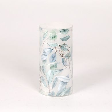 Mikasa Eucalyptus Decal LED Wax Pillar Candle