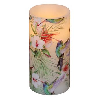 Mikasa Hummingbird Decal LED Wax Tall Pillar Candle