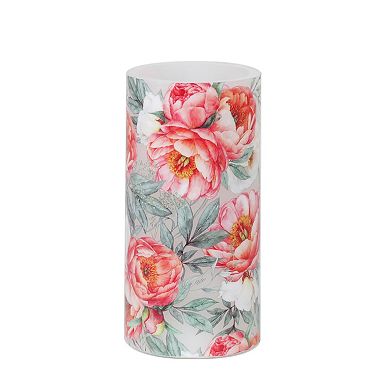 Mikasa Floral Decal LED Wax Pillar Candle