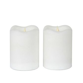 Mikasa White LED Wax Pillar Candle 2 pc Set
