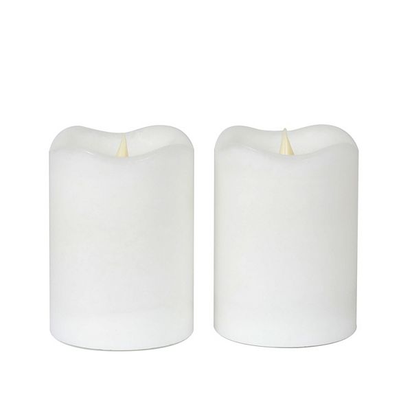 Mikasa White LED Wax Pillar Candle 2-piece Set