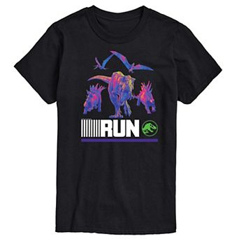 Men's Jurassic World Run Infared Dinos Graphic Tee