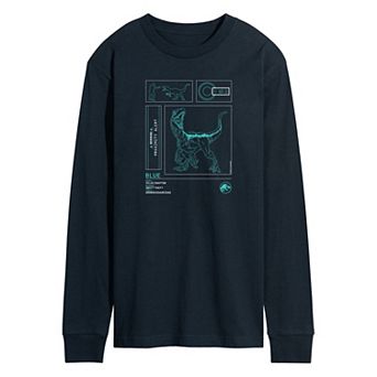 Men's Jurassic World Blue Lab Data Long Sleeve Graphic Tee