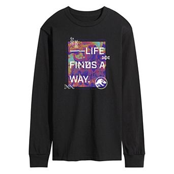 Men's Jurassic World Life Finds A Way Long Sleeve Graphic Tee