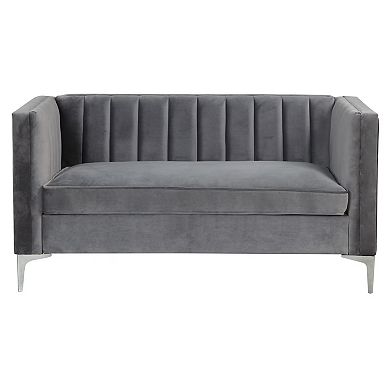 Morden Fort Velvet Channel 2-piece Sofa Sets Contemporary Upholstered Seating For Living Room