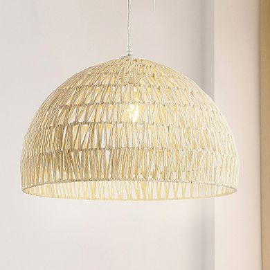 Campana Bohemian Modern Woven Rattaniron Led Pendant