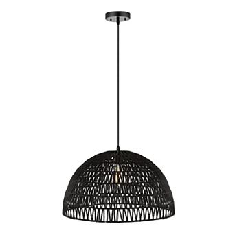 Campana 1-Light Bohemian Modern Woven Rope/Iron LED Pendant