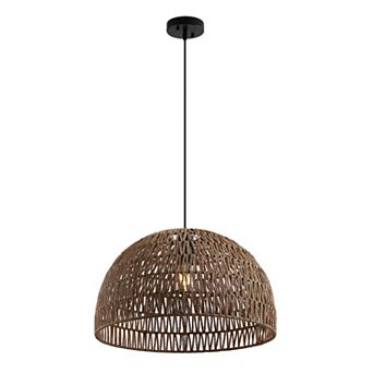Campana 1-Light Bohemian Modern Woven Rope/Iron LED Pendant