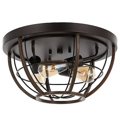 Lyla Rustic Farmhouse Iron Led Flush Mount