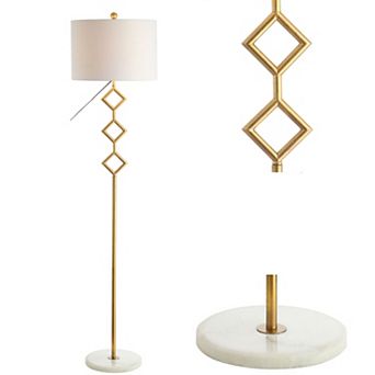 Diamante Modern Gilt Metal With Marble Based Led Floor Lamp