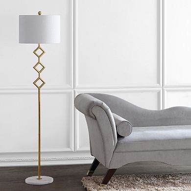 Diamante Modern Gilt Metal With Marble Based Led Floor Lamp