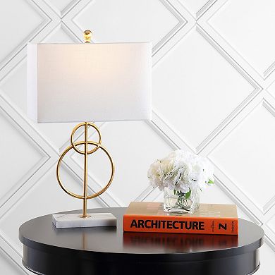 Haines Modern Circle Marble/metal Led Table Lamp
