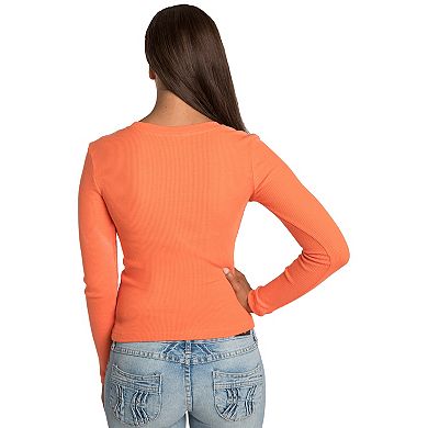 Women's Sweet Vibes Stretch Thermal Long Sleeve Crew Neck T-shirt
