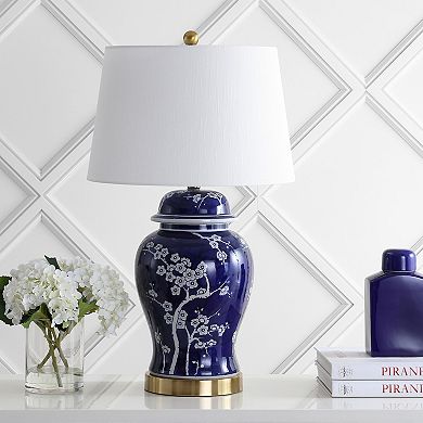 Gracie Ginger Jar Ceramicmetal Led Table Lamp