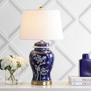 Gracie Ginger Jar Ceramicmetal Led Table Lamp