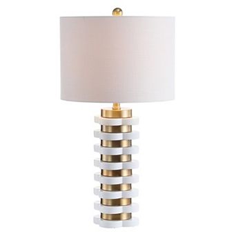 Wellington Quatrefoil Striped Resin Led Table Lamp