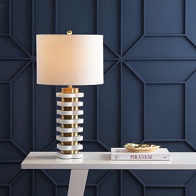 Wellington Quatrefoil Striped Resin Led Table Lamp