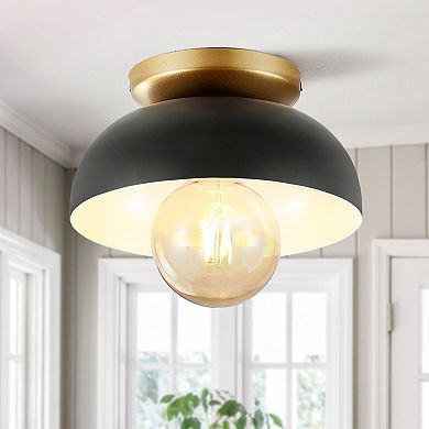 Paulina Classic Industrial Iron Led Flush Mount