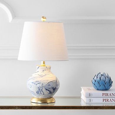 Holly Marbleized Ceramic Led Table Lamp