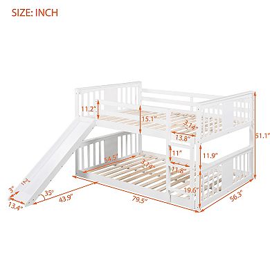 Merax Full Size Bunk Bed with Ladder and Slide