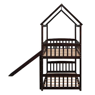 Merax Bunk Bed with Slide, House Bed with Slide