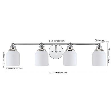 Lydia Iron/frosted Glass Farmhouse Cottage Led Vanity Light