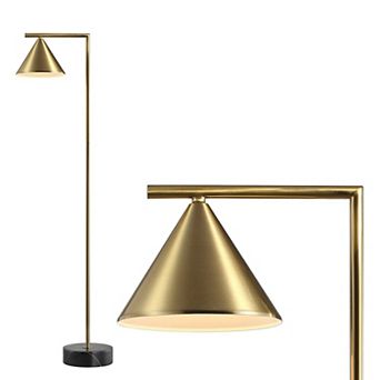 Chelsea Metal/marble Cone Shade Led Floor Lamp