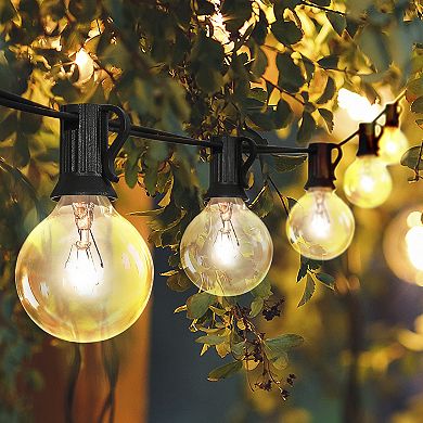 25-Light Indoor/Outdoor 25 ft. Contemporary Rustic Incandescent G40 Bistro Globe Bulb String Lights