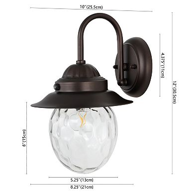 Rodanthe Farmhouse Industrial Iron/glass Outdoor Led Sconce