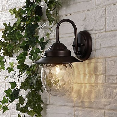 Rodanthe Farmhouse Industrial Iron/glass Outdoor Led Sconce