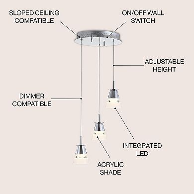 Alain Adjustable Metal Integrated Led Pendant