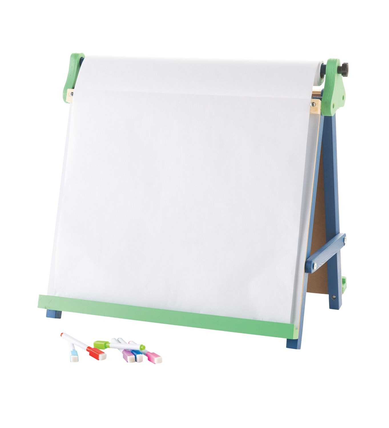 Kids Art Easel with Paper Roll Double-Sided Regulable Drawing Easel Plank 