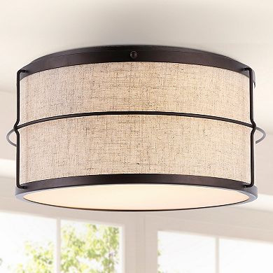 Evan Rustic Farmhouse Iron Led Flush Mount
