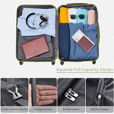 Merax Luggage Sets Expandable ABS Hardshell 3pcs Clearance Luggage