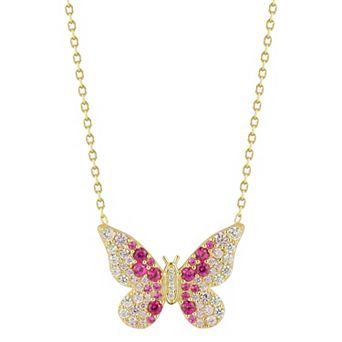 Sunkissed Sterling Cubic Zirconia Butterfly Necklace