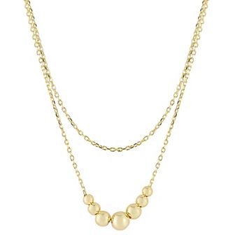Sunkissed Sterling Double Layered Graduated Ball Necklace