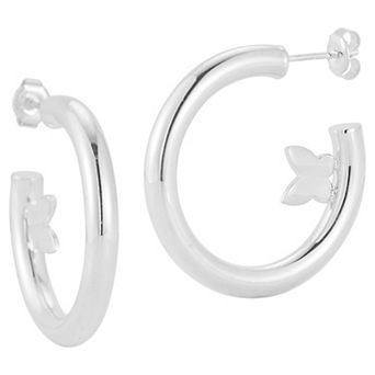 Sunkissed Sterling Butterfly Hoop Earrings