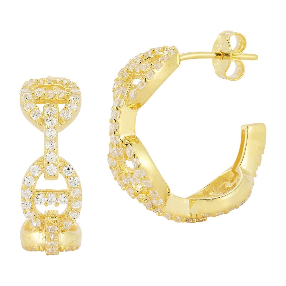 Frozen Mariner Chain Hoop Earrings
