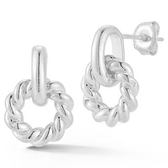 Sunkissed Sterling Twist Link Drop Earrings