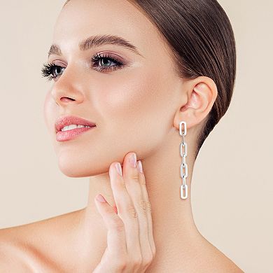 Sunkissed Sterling Sterling Silver Large Link Chain Drop Earrings