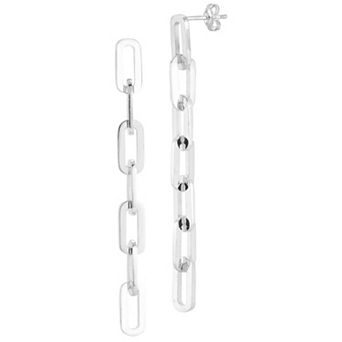 Sunkissed Sterling Sterling Silver Large Link Chain Drop Earrings